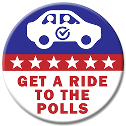 "Get a Ride to the Polls" button artwork